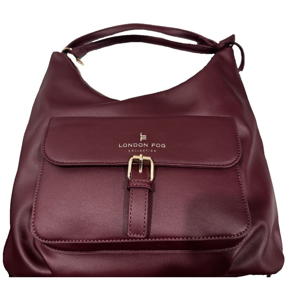 London Fog Collection Burgundy 2-In-1 Convertible Bag-Backpack/Shoulder Bag